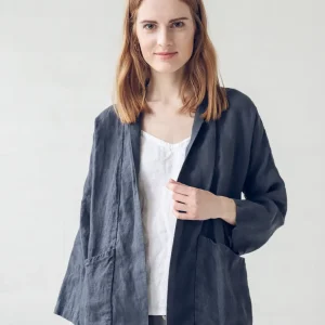 Loose Linen Cardigan: Women's Jacket With Pockets